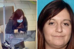 Hannah Collins, de 23 años, fue detenida por robar un banco con la ayuda de una nota escrita a mano. 