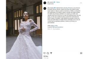 El vestido de bodas de Sofía Castro es de la firma Oscar de la Renta