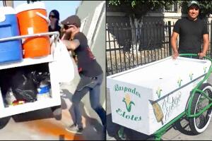 Carrito elotero vendedor ambulante