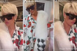 Khloé Kardashian disfrazada como Kris Jenner.jpg