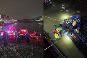  Rescatan a conductor de 79 años tras caer en su auto al río Hackensack en Nueva Jersey.