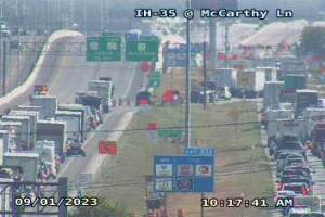 choque San Marcos I 35 caos vial Texas