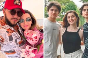 Alicia Villarreal y su novio Cibad Hernández; Melenie Carmona y sus hermanos Cruz Ángelo y Félix Estefano