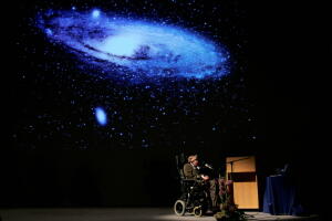 FILE PHOTO: British physicist Stephen Hawking delivers a lecture on "The Origin of the Universe" in Brussels