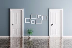  Interior with two doors and frames