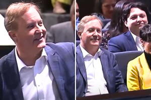 ken paxton visita iglesia punto de votación anticipada san antonio austin texas