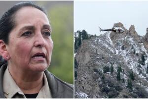 La sheriff del condado de Utah, Rosie Rivera, dio detalles de la avalancha reportada cerca de Lone Peak en Wasatch Range.