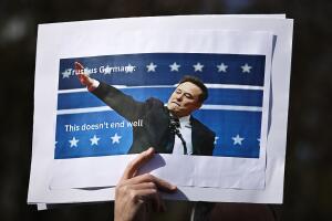 People Protest Against Donald Trump And Elon Musk In Berlin