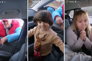 Sherlyn llanta ponchada viaje Europa hijo André papás.png