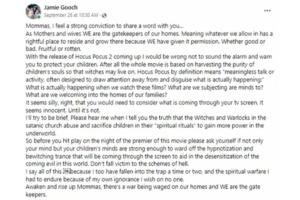 Comentario en Facebook de Jamie Gooch