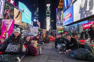 APTOPIX The World's Big Sleep Out in Times Square 2019