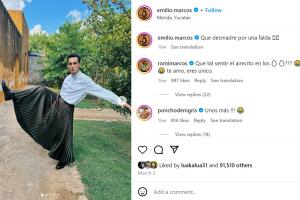 Emilio Osorio con falda