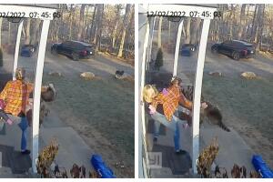 Esto es lo que hizo Logan MacNamara cuando un mapache atacó a su hija frente a su casa en Connecticut 