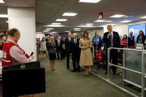 President Trump and First Lady Melania Trump Attend Hurricane Briefing at FEMA