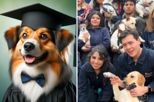 Estudiantes de Veterinaria se gradúan con perritos