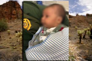 Este es el bebé hallado bajo un arbusto en la frontera. 