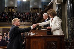 Donald Trump, Nancy Pelosi, Mike Pence