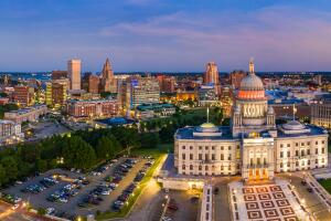 Aerial panorama of Providence, Rhode Island