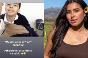 En una de las fotos, Nodal aparece aparentemente pidiéndole un beso a Lisa Fernanda Macías.  