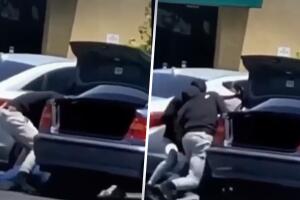 Atacan a pareja en el estacionamiento de un supermercado