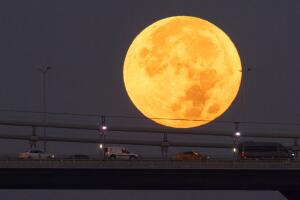 Super Blue Moon Visible Over Istanbul