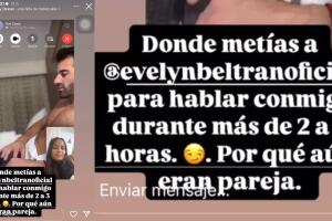 En esta foto, Juley Mejía le cuestiona a Toni Costa "dónde metía a Evelyn Beltrán" mientras supuestamente hablaba con ella "más de 2 a 3 horas".