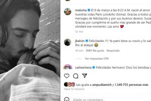 Esta es una de las fotos que Maluma reveló sobre el nacimiento de su hija Paris.