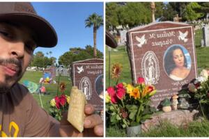 Hombre va a la tumba de su esposa a desayunar "con ella".