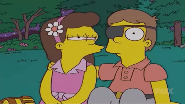 gif beso marge y homero niños
