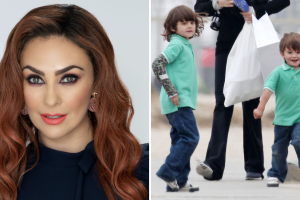 Aracely Arámbula y sus hijos Miguel y Daniel.png