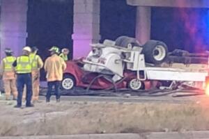 accidente Seguin Texas IH10 camión choque policía
