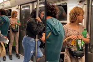 Mujer se vuelve viral por viajar en el metro con whisky