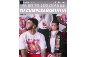 Anuel A y su hijo Pablo