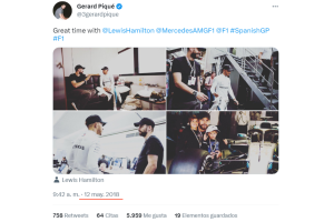 Gerard Piqué y Lewis Hamilton