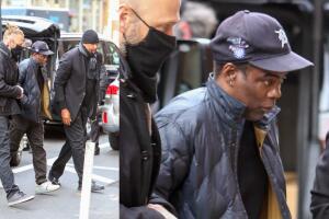 Así lucía el semblante de Chris Rock horas antes de su show en Boston.