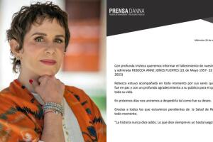 Así se dio a conocer la muerte de Rebecca Jones.
