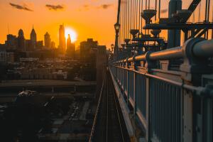 Filadelfia Skyline desde el Ben Franklin 