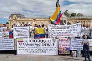 Protesta Bogota sobre militares detenidos en Haiti