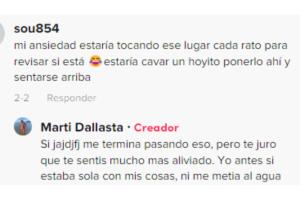 Martina Dallasta contesta los comentarios de su video de TikTok