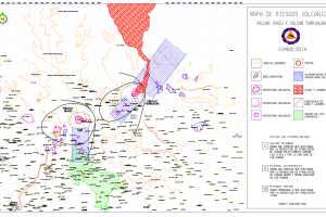 Mapa de peligro erupción volcán Turrialba, Costa Rica