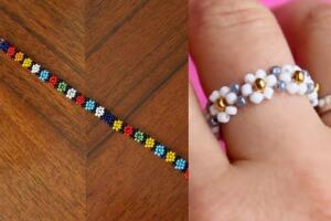 Anillos y pulseras tejidas