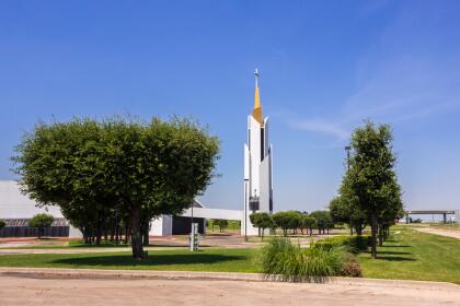 Irving, Texas, USA - June 16ht, 2021: Big and nice looking abandoned church in urban area