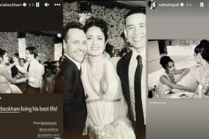 Estas fueron las fotos que Salma Hayek compartió de la boda de Nadia Ferrerira y Marc Anthony.   