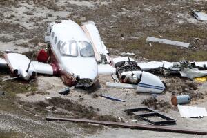 An aerial view shows damage at the Freeport airport after hurricane Dorian hit the Grand Bahama Island in the Bahamas
