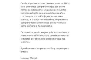 comunicado lucero y michel kuri