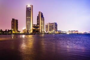 Corpus Christi City Skyline at Night in Texas