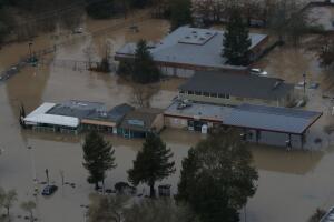 Sonoma County Town Of Guerneville Inundated With Flood Waters From "Atmospheric River" Weather System