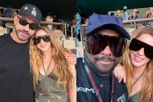 Uno de los amigos con los que también Shakira se encontró en la F1 fue will.i.am (derecha).
