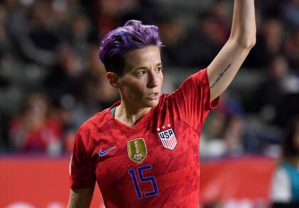 CARSON, CA - FEBRUARY 07: Megan Rapinoe #15 of the United States takes a corner kick during the 2020 CONCACAF Women's Olympic Qualifying against Mexico at Dignity Health Sports Park on February 7, 2020 in Carson, California. the United States defeated Mexico, 4-0, and qualified for the 2020 Summer Olympics in Japan. (Photo by Kevork Djansezian/Getty Images)