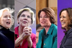 Kirsten Gillibrand, Elizabeth Warren, Amy Klobuchar y Kamala Harris. 